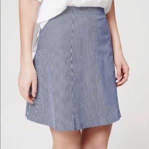 Loft- Seersucker A-line skirt